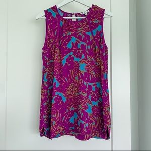 CAbi sleeveless blouse tank top floral medium